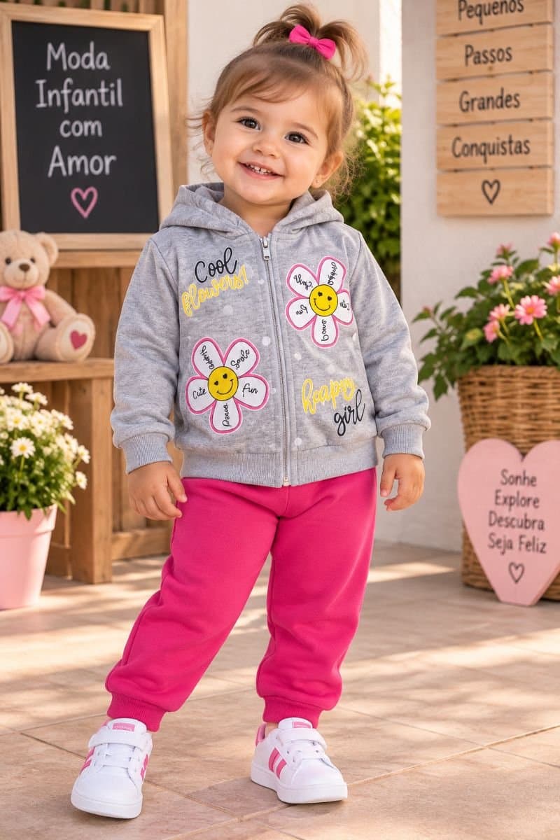 Conjunto de moletom Flanelado